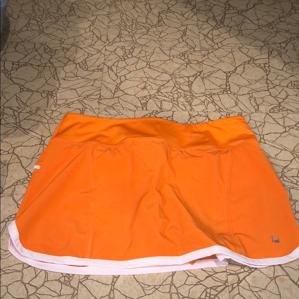 Fila orange tennis skirt